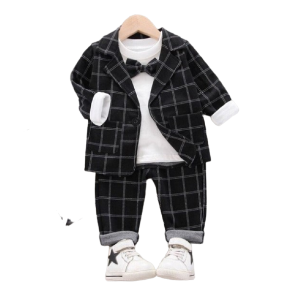 کت و شلوار نوزادی طرح کلاسیک چهار حانه