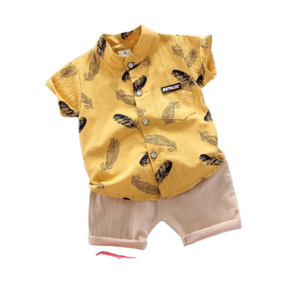 پیراهن و شلوارک نوزادی طرح پر