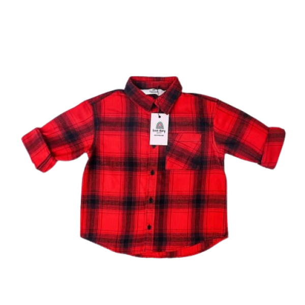 پیراهن نوزادی پسرانه چهار خانه