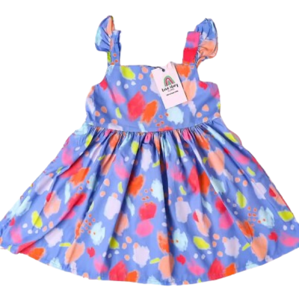 سارافون نوزاد دخترانه طرح رنگارنگ