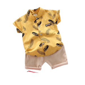 پیراهن و شلوارک نوزادی طرح پر