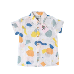 پیراهن نوزادی پسرانه آستین کوتاه طرح فانتزی